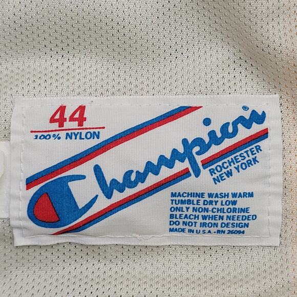 Vintage 90s Champion Mesh Basketball Tank-Top M/L 20x30 Ivory All-Army - Picture 6 of 14